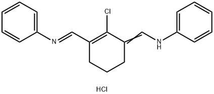 N-[(3-(苯胺基亚甲基)-2-氯-1-环己烯-1-基)亚甲基]苯胺盐酸盐 结构式