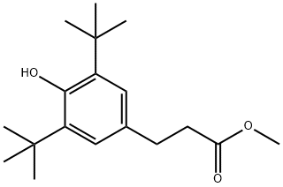 3-(3,5-二叔丁基-4-羟基苯基)丙酸甲酯 结构式