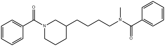 1-Benzoyl-3-[4-(N-methylbenzoylamino)butyl]piperidine 结构式