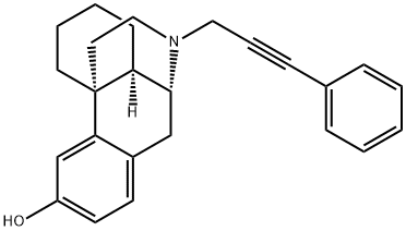 (-)-17-(3-Phenyl-2-propynyl)morphinan-3-ol 结构式