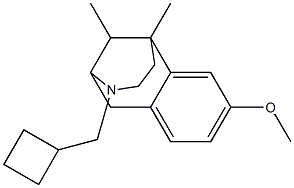 3-(Cyclobutylmethyl)-6,11-dimethyl-1,2,3,4,5,6-hexahydro-8-methoxy-2,6-methano-3-benzazocine 结构式
