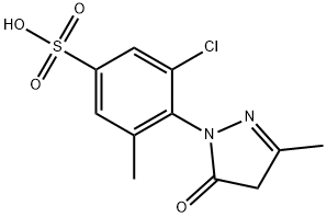 1-(2'-甲基-6'-氯-4'-磺酸基)苯基-3-甲基-5-吡唑啉酮 结构式