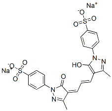 disodium p-[4,5-dihydro-4-[3-[5-hydroxy-3-methyl-1-(4-sulphonatophenyl)-1H-pyrazol-4-yl]allylidene]-3-methyl-5-oxo-1H-pyrazol-1-yl]benzenesulphonate 结构式