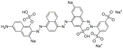 2-[[4-[[4-[(6-Amino-1-hydroxy-3-sodiosulfo-2-naphthalenyl)azo]-1-naphthalenyl]azo]-6-sodiosulfo-1-naphthalenyl]azo]benzene-1,4-disulfonic acid disodium salt 结构式