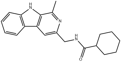N-(1-Methyl-9H-pyrido[3,4-b]indol-3-ylmethyl)cyclohexanecarboxamide 结构式