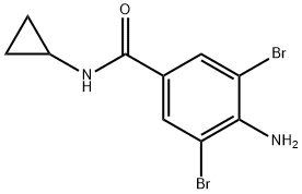 4-Amino-N-cyclopropyl-3,5-dibromobenzamide 结构式