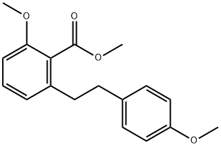 2-Methoxy-6-[2-(4-methoxyphenyl)ethyl]benzoic acid methyl ester 结构式