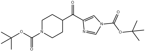 TERT-BUTYL 4-(1-(TERT-BUTOXYCARBONYL)-1H-IMIDAZOLE-4-CARBONYL)PIPERIDINE-1-CARBOXYLATE 结构式
