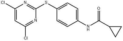 [4-(4,6-二氯嘧啶基-2-磺酰基)苯基L]甲胺环丙羧酸 结构式