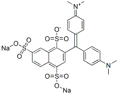 N-Methyl-N-[4-[[4-(dimethylamino)phenyl][1-sulfonato-4,7-bis(sodiosulfo)-2-naphthalenyl]methylene]-2,5-cyclohexadien-1-ylidene]methanaminium 结构式