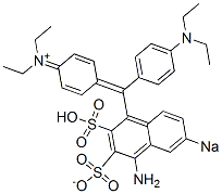 N-[4-[(4-Amino-3-sulfonato-6-sodiosulfo-1-naphthalenyl)[4-(diethylamino)phenyl]methylene]-2,5-cyclohexadien-1-ylidene]-N-ethylethanaminium 结构式