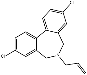 6-Allyl-6,7-dihydro-3,9-dichloro-5H-dibenz[c,e]azepine 结构式