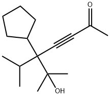 5-Cyclopentyl-6-hydroxy-6-methyl-5-isopropyl-3-heptyn-2-one 结构式