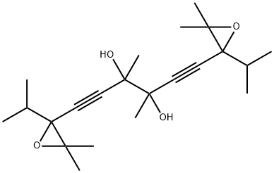 1,6-Bis(3,3-dimethyl-2-isopropyloxiranyl)-3,4-dimethyl-1,5-hexadiyne-3,4-diol 结构式