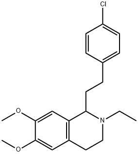 1-(4-Chlorophenethyl)-6,7-dimethoxy-2-ethyl-1,2,3,4-tetrahydroisoquinoline 结构式