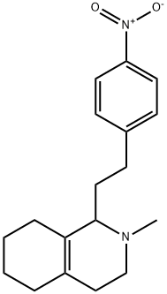 (+)-1,2,3,4,5,6,7,8-Octahydro-2-methyl-1-(4-nitrophenethyl)isoquinoline 结构式