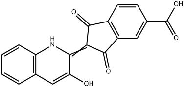 2-(3-hydroxy-2(1H)-quinolylidene)-1,3-dioxoindan-5-carboxylic acid  结构式