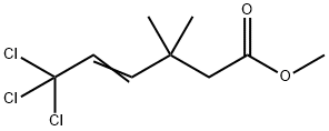 6,6,6-Trichloro-3,3-dimethyl-4-hexenoic acid methyl ester 结构式
