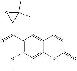 (-)-6-[(3,3-DIMETHYLOXIRANYL)CARBONYL]-7-METHOXY-2H-1-BENZOPYRAN-2-ONE 结构式