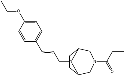 8-[3-(p-Ethoxyphenyl)-2-propenyl]-3-propionyl-3,8-diazabicyclo[3.2.1]octane 结构式