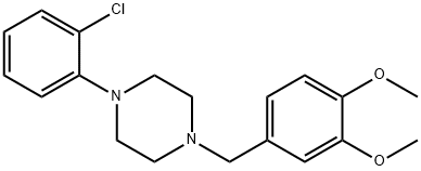 1-(3,4-Dimethoxybenzyl)-4-(2-chlorophenyl)piperazine 结构式