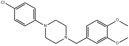 1-(3,4-Dimethoxybenzyl)-4-(4-chlorophenyl)piperazine 结构式