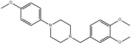 1-(3,4-Dimethoxybenzyl)-4-(4-methoxyphenyl)piperazine 结构式