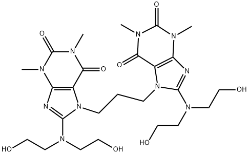 7,7'-Trimethylenebis[1,3-dimethyl-8-[bis(2-hydroxyethyl)amino]-1H-purine-2,6(3H,7H)-dione] 结构式