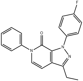 1,6-Dihydro-3-ethyl-1-(4-fluorophenyl)-7H-pyrazolo[3,4-c]pyridin-7-one 结构式