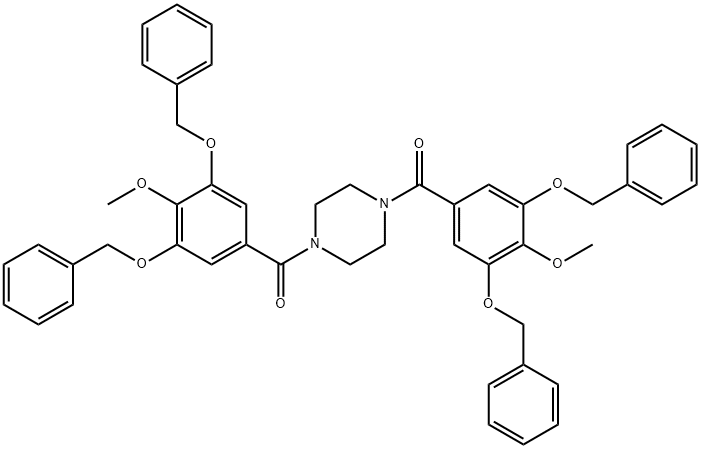 1,4-Bis[3,5-bis(benzyloxy)-4-methoxybenzoyl]piperazine 结构式