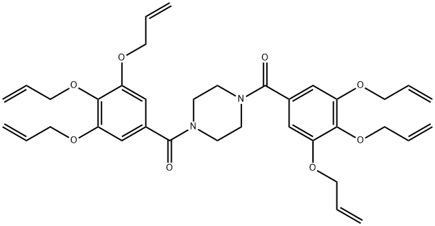 1,4-Bis[3,4,5-tris(allyloxy)benzoyl]piperazine 结构式