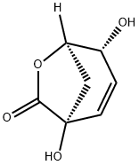 6-Oxabicyclo[3.2.1]oct-2-en-7-one, 1,4-dihydroxy-, (1R,4R,5R)- (9CI) 结构式