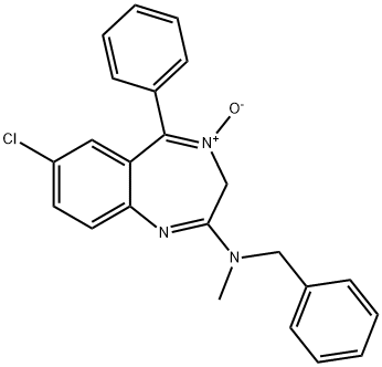 7-Chloro-N-methyl-5-phenyl-N-(phenylmethyl)-3H-1,4-benzodiazepin-2-amine4-oxide 结构式