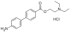 4-Biphenylcarboxylic acid, 4'-amino-, 2-(diethylamino)ethyl ester, hydrochloride 结构式