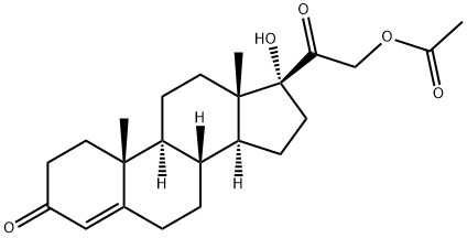 孕甾-4-烯-17α,21-二醇-3,20-二酮-21-醋酸酯 结构式