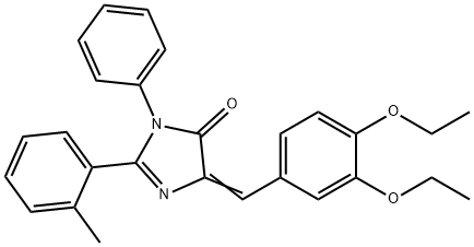 4H-Imidazol-4-one,  5-[(3,4-diethoxyphenyl)methylene]-3,5-dihydro-2-(2-methylphenyl)-3-phenyl- 结构式