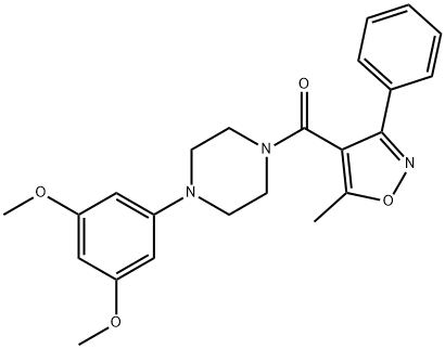 Methanone, [4-(3,5-dimethoxyphenyl)-1-piperazinyl](5-methyl-3-phenyl-4-isoxazolyl)- 结构式