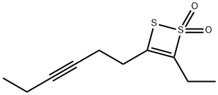1,2-Dithiete,3-ethyl-4-(3-hexynyl)-,2,2-dioxide(9CI) 结构式