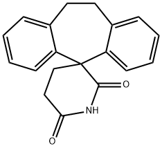 10,11-Dihydrospiro[5H-dibenzo[a,d]cycloheptene-5,3'-piperidine]-2',6'-dione 结构式