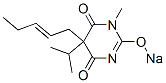 5-Isopropyl-1-methyl-5-(2-pentenyl)-2-sodiooxy-4,6(1H,5H)-pyrimidinedione 结构式