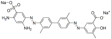 5-[[4'-[[2,4-Diamino-5-(sodiosulfo)phenyl]azo]-3,3'-dimethyl[1,1'-biphenyl]-4-yl]azo]-2-hydroxy-3-methylbenzoic acid sodium salt 结构式