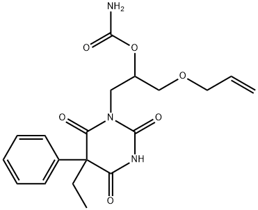 1-[3-Allyloxy-2-(aminocarbonyloxy)propyl]-5-ethyl-5-phenyl-2,4,6(1H,3H,5H)-pyrimidinetrione 结构式