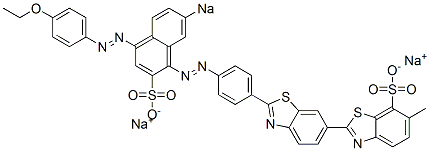 2-[2-[4-[[4-[(4-Ethoxyphenyl)azo]-7-sodiosulfo-1-naphthalenyl]azo]phenyl]benzothiazol-6-yl]-6-methylbenzothiazole-7-sulfonic acid sodium salt 结构式