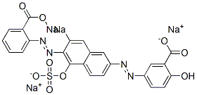 2-Hydroxy-5-[[5-hydroxy-6-[(2-sodiooxycarbonylphenyl)azo]-7-sodiosulfo-2-naphthalenyl]azo]benzoic acid sodium salt 结构式