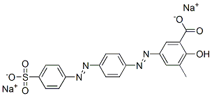 disodium 3-methyl-5-[[4-[(4-sulphonatophenyl)azo]phenyl]azo]salicylate 结构式