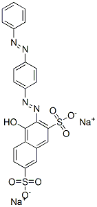 4-Hydroxy-3-[[4-(phenylazo)phenyl]azo]naphthalene-2,7-disulfonic acid disodium salt 结构式