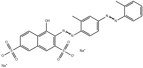 4-Hydroxy-3-[[2-methyl-4-[(2-methylphenyl)azo]phenyl]azo]naphthalene-2,7-disulfonic acid disodium salt 结构式