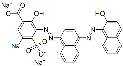 2-Hydroxy-3-[[4-[(2-hydroxy-1-naphthalenyl)azo]-1-naphthalenyl]azo]-5-sodiosulfobenzoic acid sodium salt 结构式