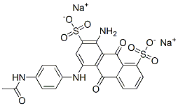disodium 5-(p-acetamidoanilino)-8-amino-9,10-dihydro-9,10-dioxoanthracene-1,7-disulphonate 结构式