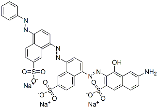 trisodium 5-[(7-amino-1-hydroxy-3-sulphonato-2-naphthyl)azo]-8-[[4-(phenylazo)-7-sulphonatonaphthyl]azo]naphthalene-2-sulphonate  结构式
